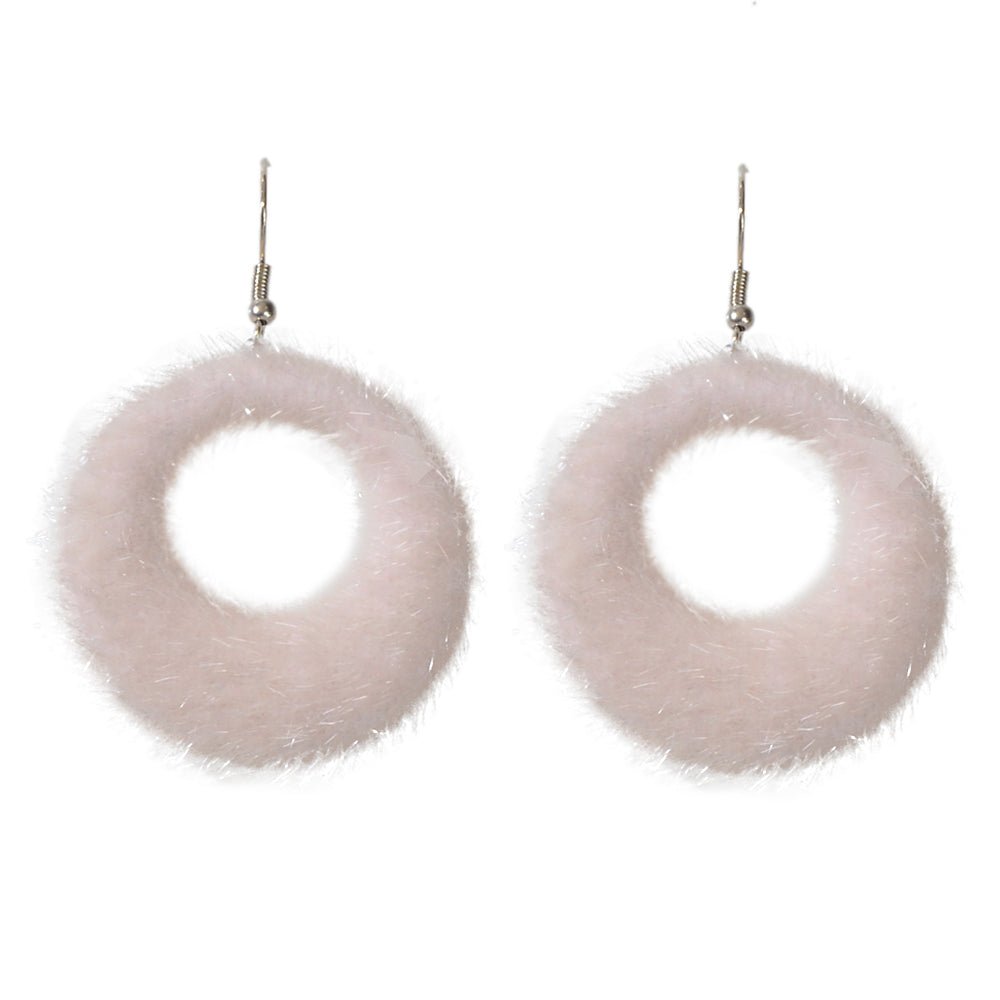 Unique Designer White Circle Big Chunky Dangle Earrings for Women Party Holiday - UrbanNest Co