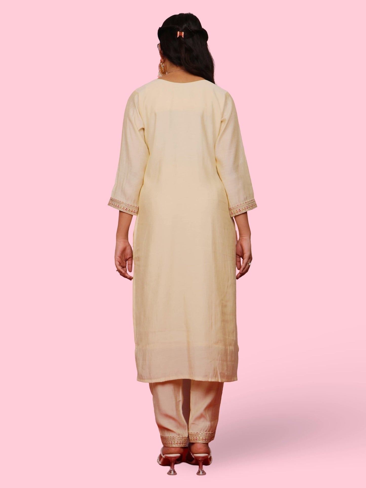 Women's Silk Kurta - Pant, and Dupatta Set - UrbanNest Co