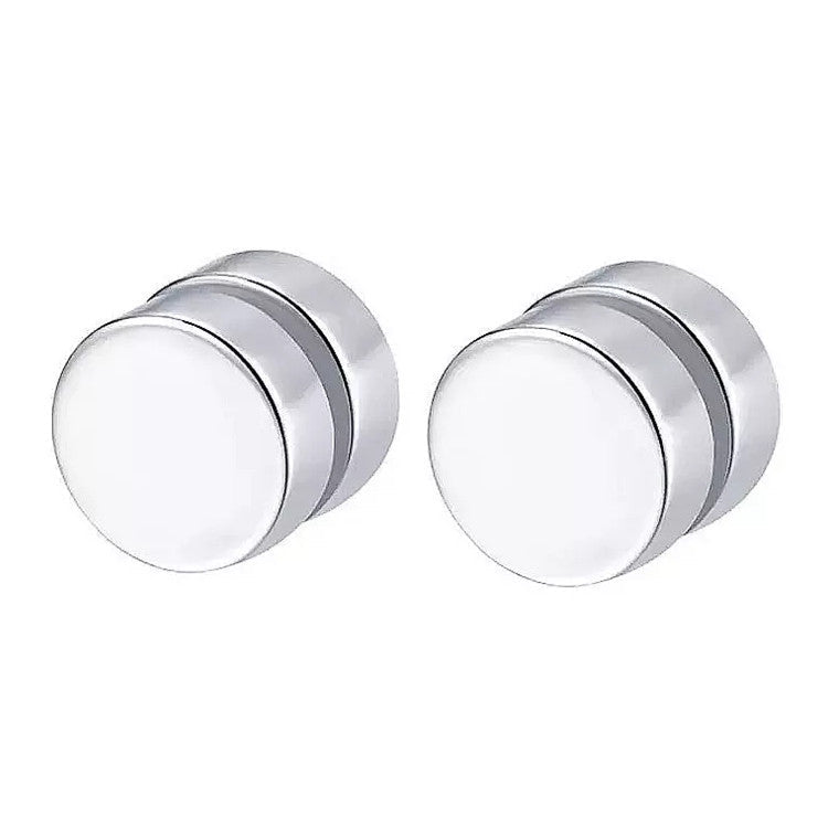 Men's Magnetic Disc Earrings, Punk Fake Ear Studs Jewelry - UrbanNest Co