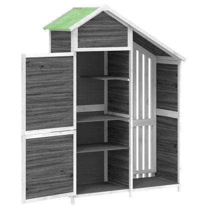 NNEVL Garden Tool Shed Grey 120x53.5x170 cm Solid Wood Pine - UrbanNest Co
