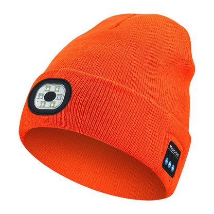 Warm LED Beanie with Bluetooth 5.4 Stereo, USB Rechargeable & 3 - Level Adjustable Light | Music & Heating Winter Hat - UrbanNest Co
