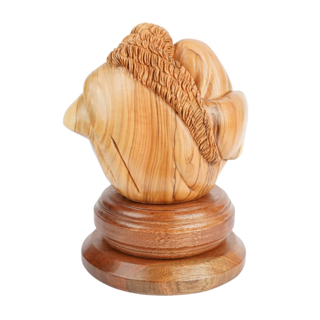 Holy Family in a circle of love – Hand - carved olive wood sculpture from Bethlehem (21 cm) - UrbanNest Co