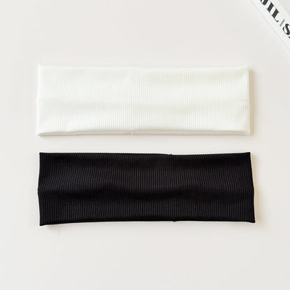 Cotton Elastic Headband Wide Sweat - Absorbent Band, Solid Color, Multi - Functional Headwear - UrbanNest Co