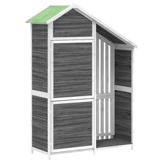 NNEVL Garden Tool Shed Grey 120x53.5x170 cm Solid Wood Pine - UrbanNest Co