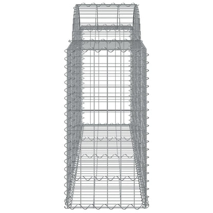 NNEVL Arched Gabion Baskets 3 pcs 200x50x80/100 cm Galvanised Iron - UrbanNest Co