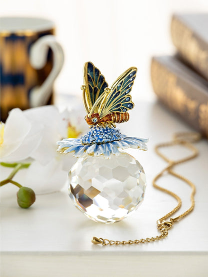 Butterfly sitting on Flower and Crystal - UrbanNest Co