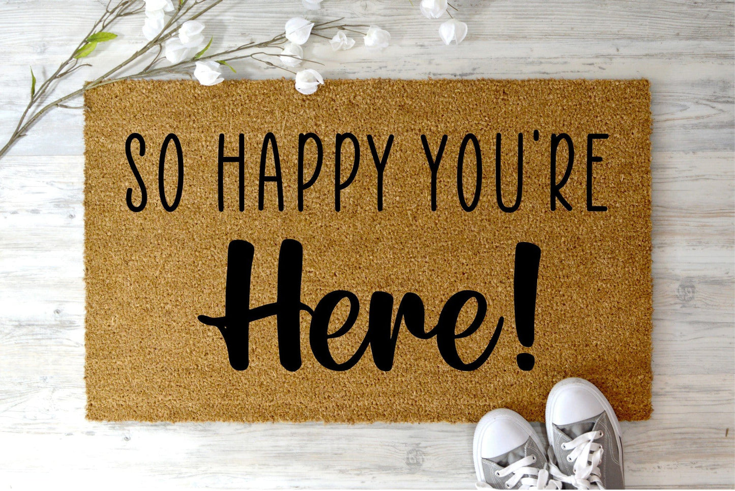 So Happy You're Here doormat - UrbanNest Co