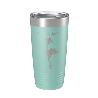 Sparks Lake Map Tumbler Travel Mug Insulated Laser Engraved Coffee Cup Oregon 20 oz - UrbanNest Co