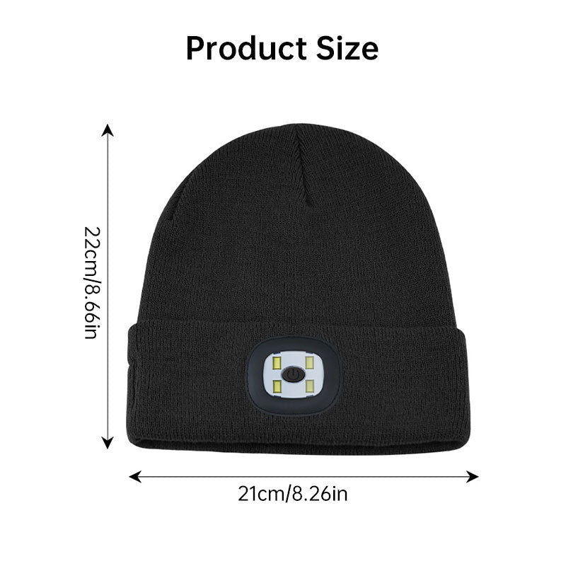 Warm LED Beanie with Bluetooth 5.4 Stereo, USB Rechargeable & 3 - Level Adjustable Light | Music & Heating Winter Hat - UrbanNest Co