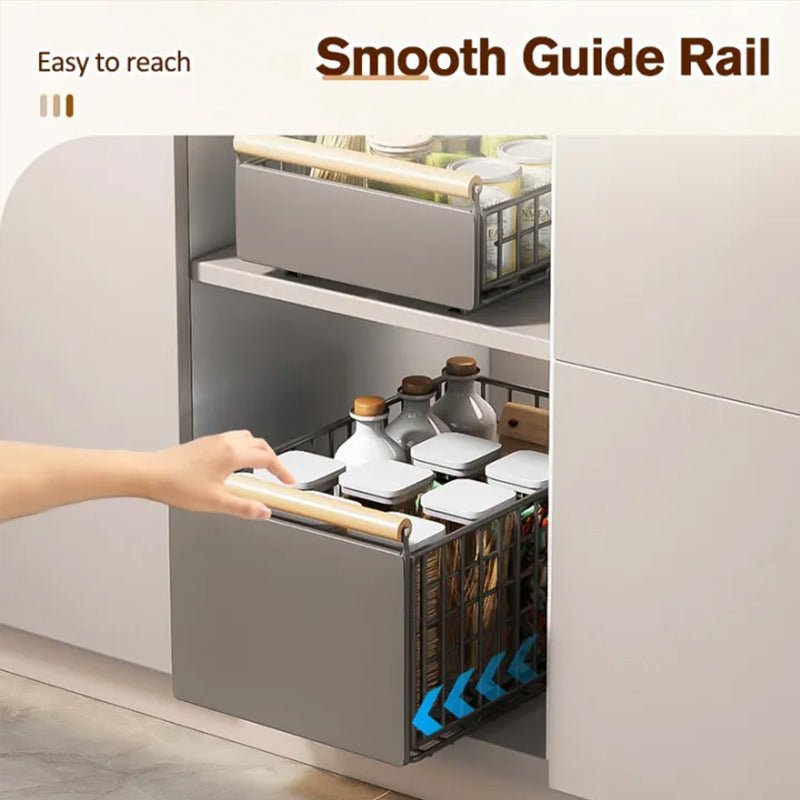 New Kitchen Pull - Out Cabinet Organizer, Sliding Rail Drawer for Spice and Bottle Storage - UrbanNest Co