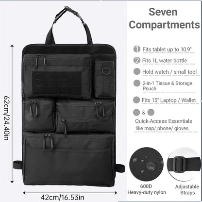 Tactical Car Seat Organizer - Universal Rear Seat Hanging Storage Bag, Multi - Purpose Travel Gear Organizer for SUV/Jeep/Van - UrbanNest Co
