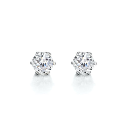 925 Sterling Silver Plated & Simulated Diamond Stud Earring - USA Made - UrbanNest Co