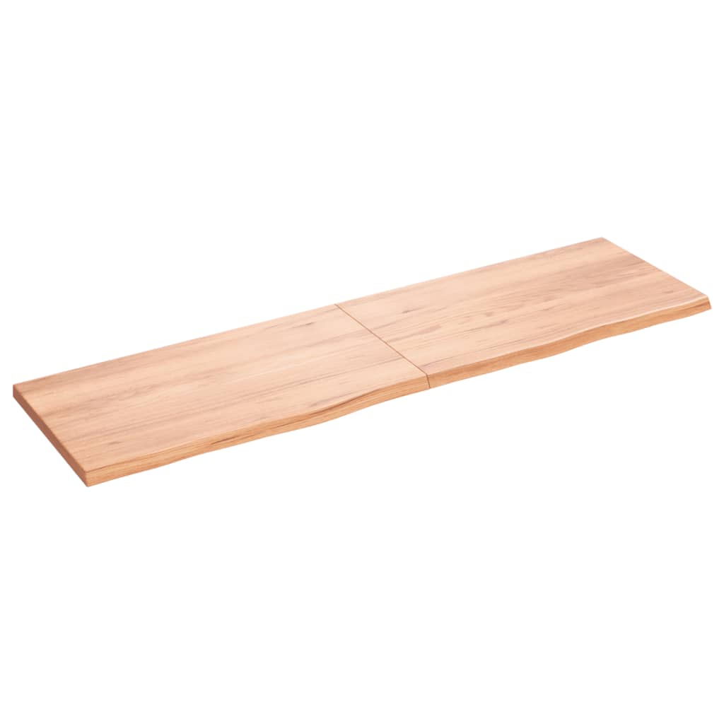 NNEVL Wall Shelf Light Brown 180x50x(2 - 4) cm Treated Solid Wood Oak - UrbanNest Co
