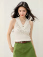 Designer Heavy Rhinestone Fashion Sexy Slim - Fitting V - Neck Knit Vest for Women, Spring and Summer Versatile Wear - UrbanNest Co