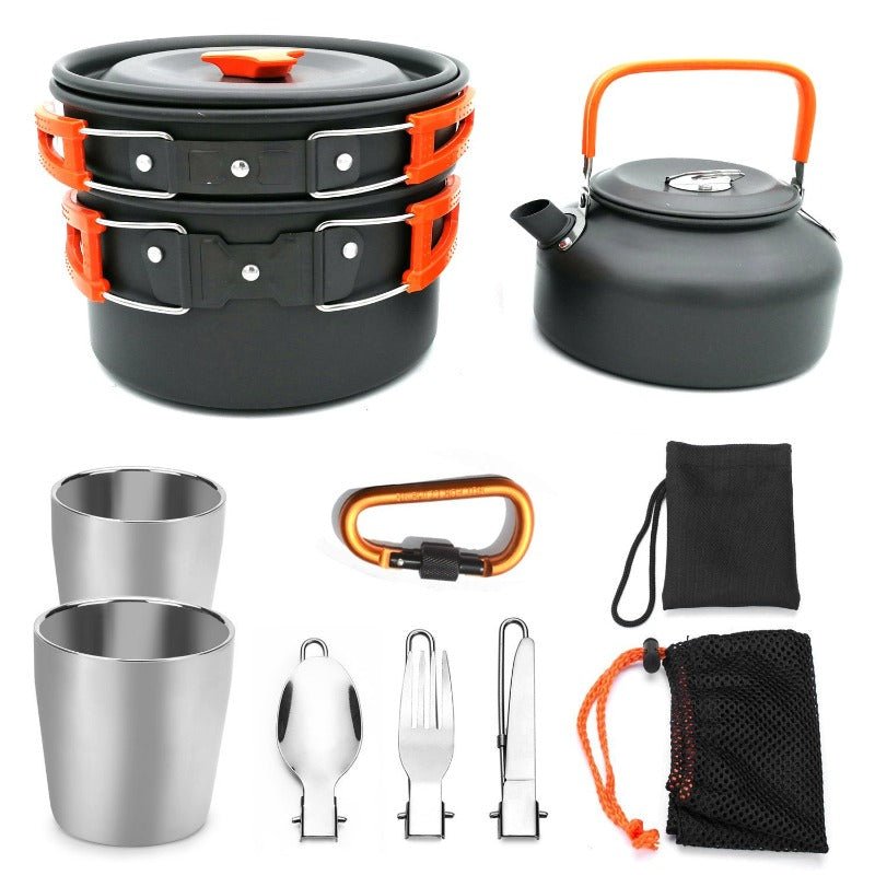 2 - 3 person Camping Cooking Ware Sets Pots Pans Picnic - UrbanNest Co
