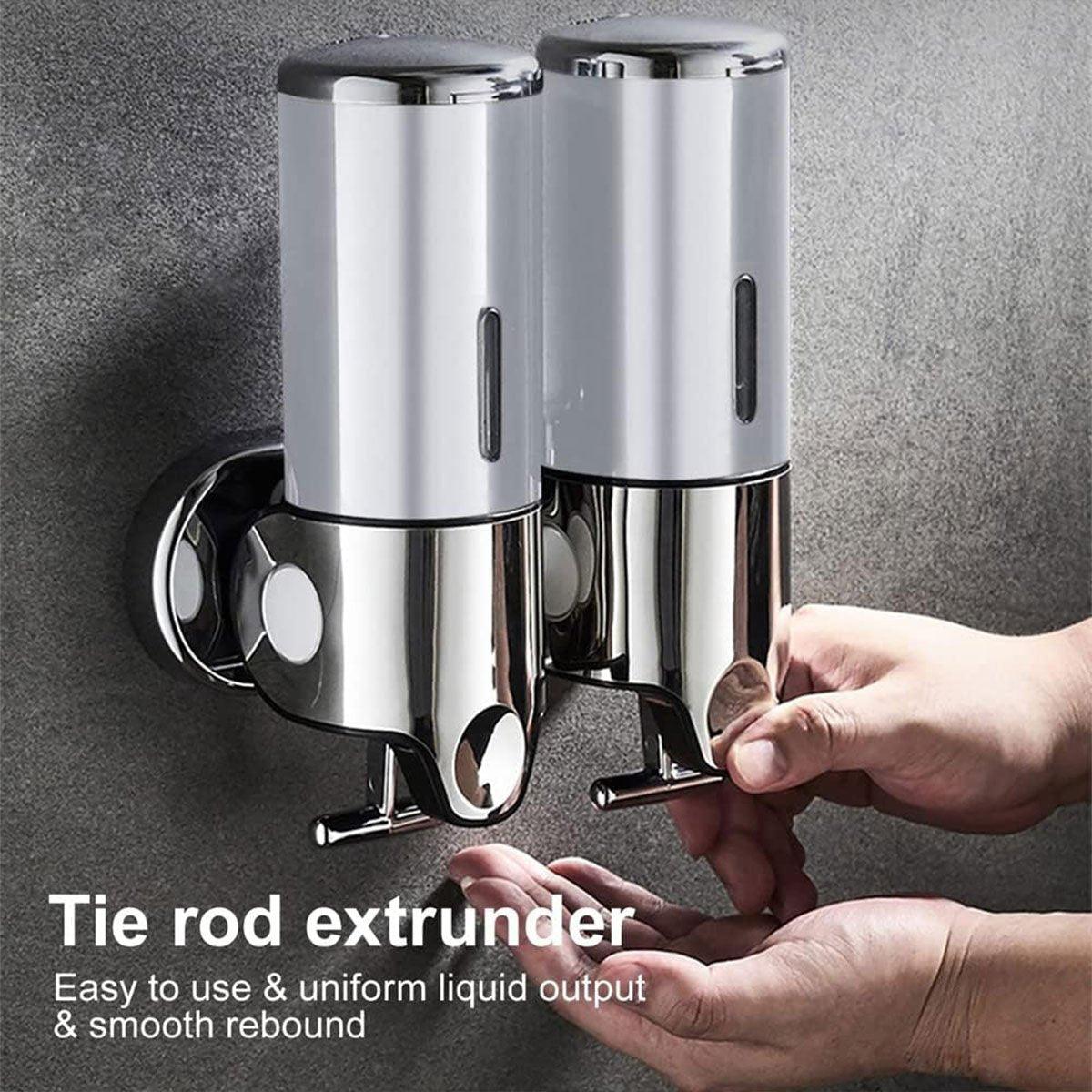 Stainless Steel Lever Soap Dispenser Manual Push Shower Gel Hotel Bathroom Use - UrbanNest Co