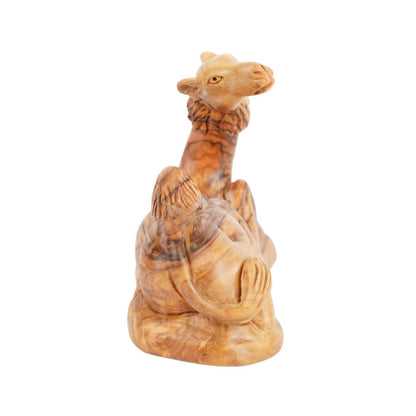Handgeschnitztes Dromedar aus Olivenholz – Kunstvolle Krippenfigur aus Bethlehem (11,5 cm) - UrbanNest Co