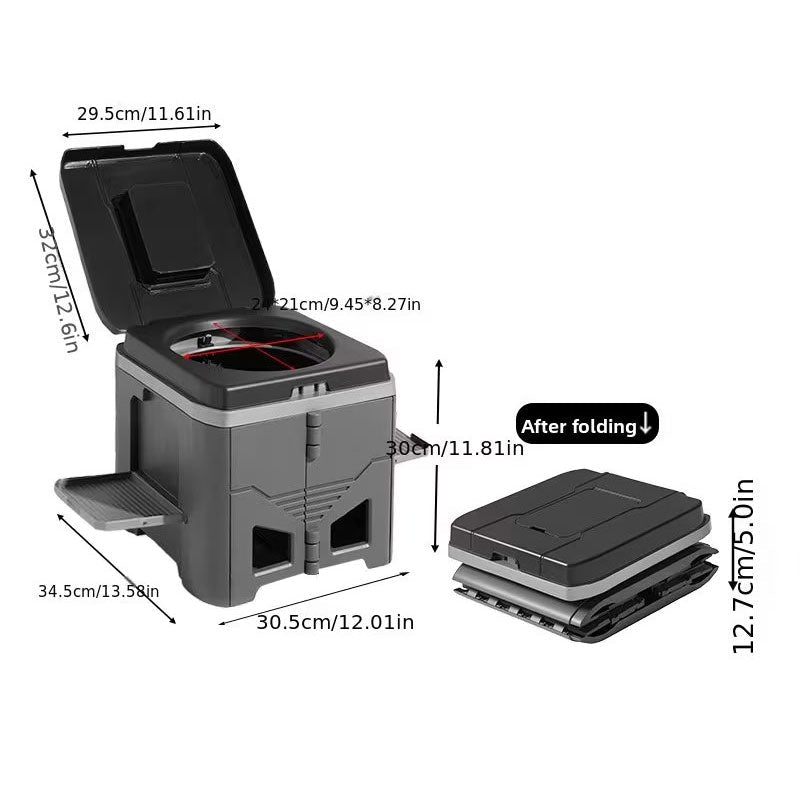 Foldable Portable Toilet for Car & Camping - Emergency Outdoor Stool with Odor - Proof Design, Adult Travel Toilet - UrbanNest Co