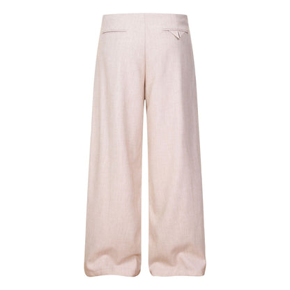 Multi - Button Straight Leg Pants Women High Waist Drape Loose Slimming Wide Leg Casual Floor - Length Pants - UrbanNest Co