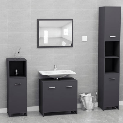 NNEVL Bathroom Furniture Set Grey Chipboard - UrbanNest Co