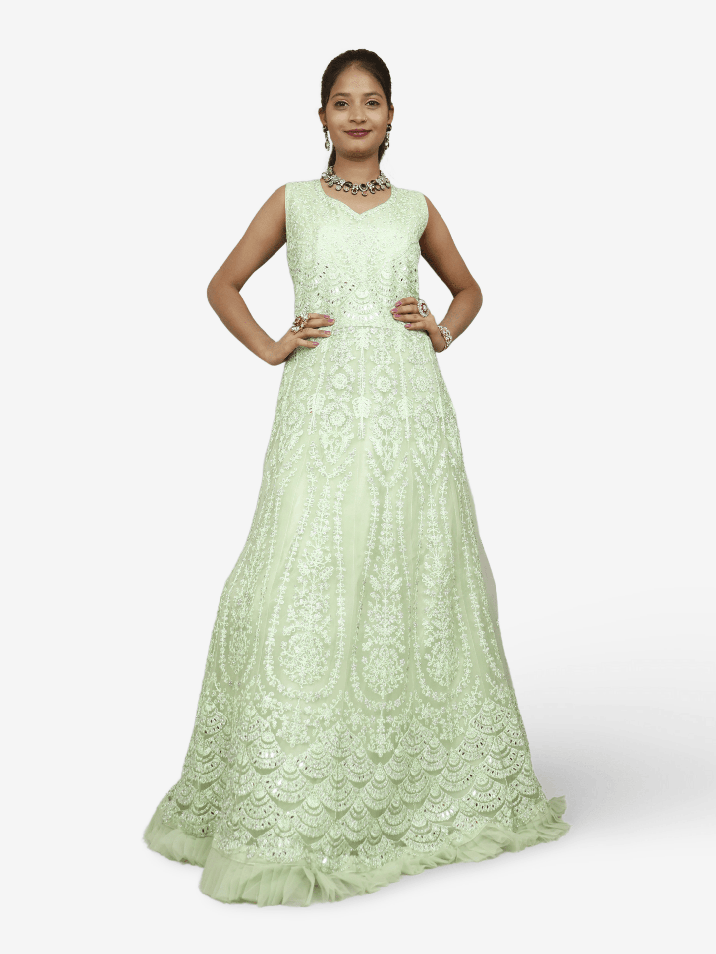Gown with Thread Work & Stones by Shreekama - UrbanNest Co