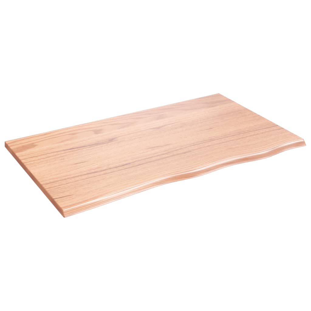 NNEVL Bathroom Countertop Light Brown 100x60x2 cm Treated Solid Wood - UrbanNest Co