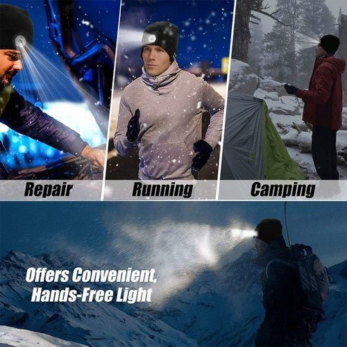 Wireless Bluetooth LED Hat with Music Speakers Light Winter Gift - UrbanNest Co