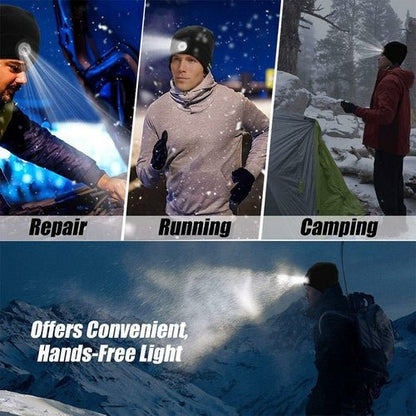 Wireless Bluetooth LED Hat with Music Speakers Light Winter Gift - UrbanNest Co