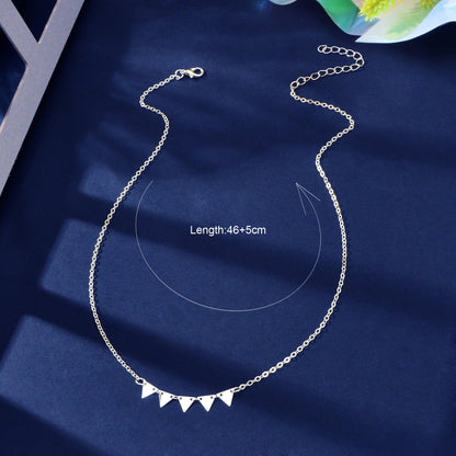 Basic Business Triangle Decor Silvery Chain Collar Necklace Party Daily Officework Jewelry - UrbanNest Co