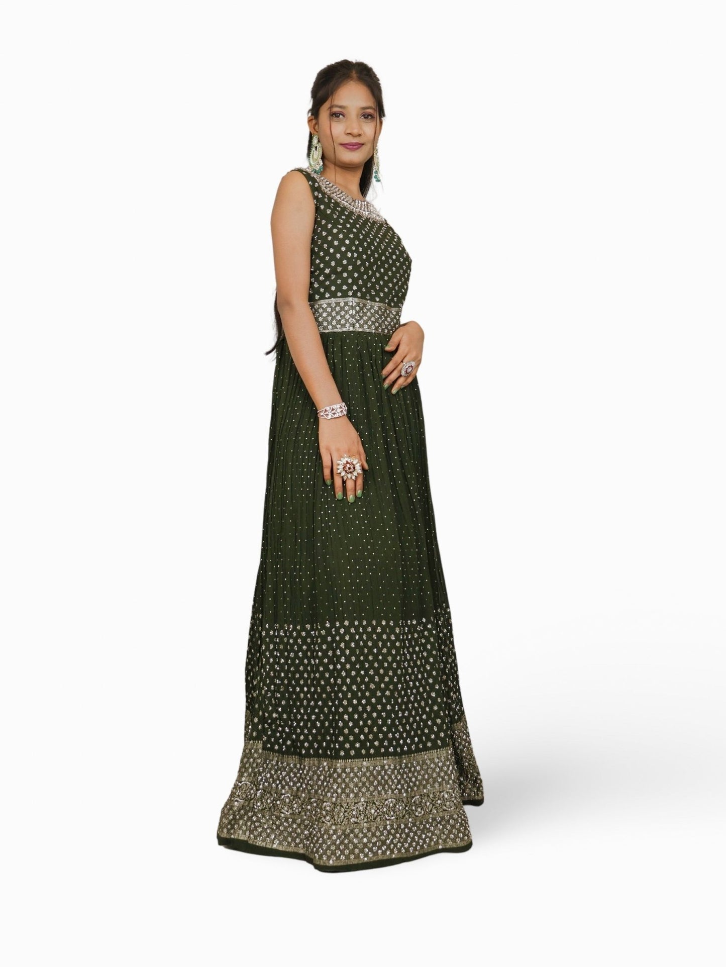 Gown with Stone & Kundan Work by Shreekama - UrbanNest Co