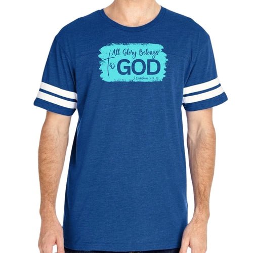 Mens Vintage Sport T-shirt All Glory Belongs to God Christian - UrbanNest Co