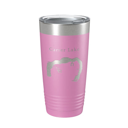 Carter Lake Map Tumbler Travel Mug Insulated Laser Engraved Coffee Cup Iowa Omaha Nebraska 20 oz - UrbanNest Co
