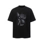 Embroidered printed T-shirt with loose five quarter sleeves - UrbanNest Co