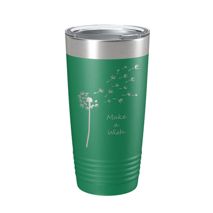 Dandelion Make A Wish Tumbler Travel Mug Gift Mom Daughter Her Women Girls Insulated Laser Engraved Coffee Cup 20 oz - UrbanNest Co