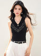 Designer Heavy Rhinestone Fashion Sexy Slim - Fitting V - Neck Knit Vest for Women, Spring and Summer Versatile Wear - UrbanNest Co