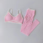 2PCS High Waisted Sports Bra Set with Contrasting Small Suspender - UrbanNest Co