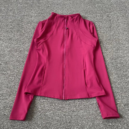 Quick Dry Stand Up Collar Fitness Jacket For Women Slim - Fit Zipper Yoga Wear Long Sleeve Breathable Running Sports Cycling Top - UrbanNest Co