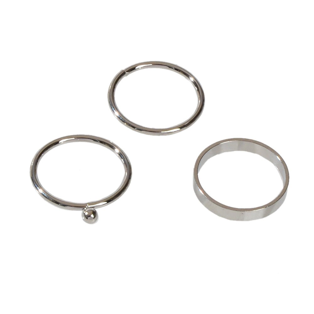 Stackable 3 pcs Gold Metal Minimalist Finger Ring set Multiple Rings Bulk Pack - UrbanNest Co
