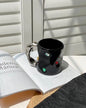 Handmade Ceramic Gemstone Couple Coffee Mugs with Wavy Handle - UrbanNest Co