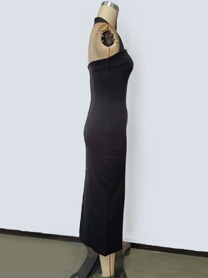 Stylish Halter Neck Bodycon Midi Dress - UrbanNest Co