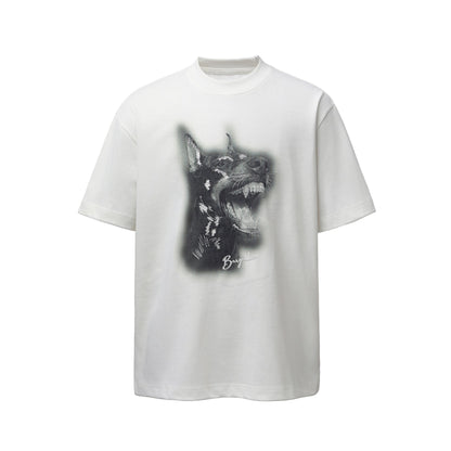 Embroidered printed T-shirt with loose five quarter sleeves - UrbanNest Co