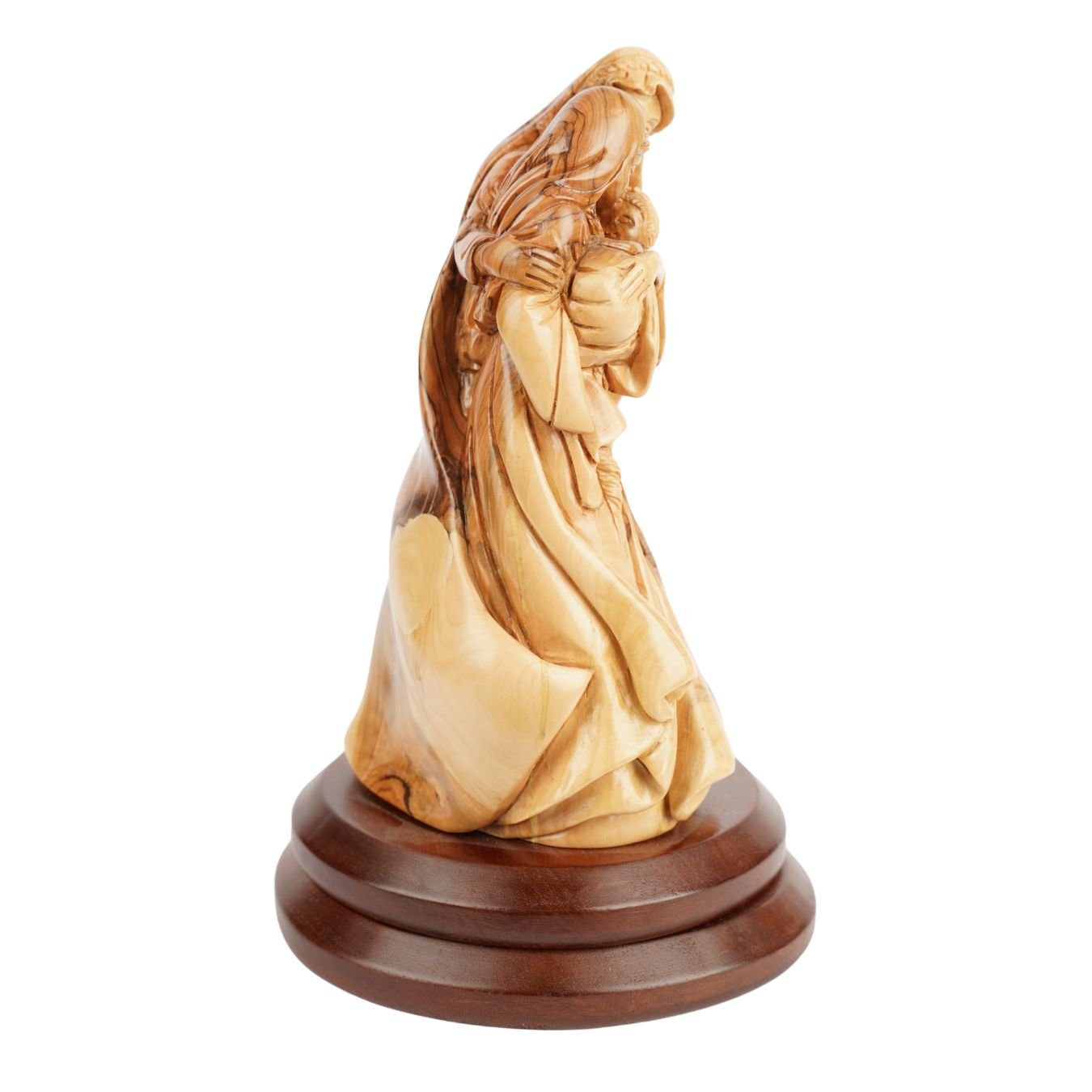 Heilige Familie mit dem Neugeborenen – Handgeschnitzte Olivenholzfigur aus Bethlehem (27 cm) - UrbanNest Co