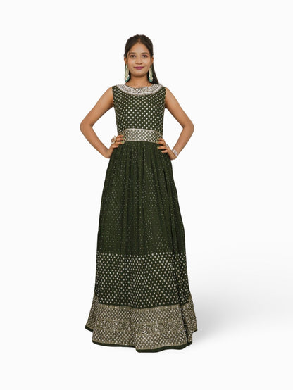 Gown with Stone & Kundan Work by Shreekama - UrbanNest Co