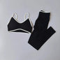 2PCS High Waisted Sports Bra Set with Contrasting Small Suspender - UrbanNest Co