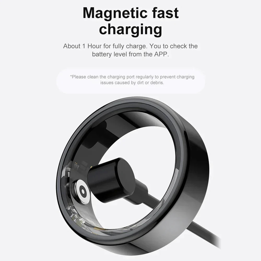 Titanium Steel Smart Ring with Health Monitoring, IP68 Waterproof, and Multi - sport Modes - UrbanNest Co