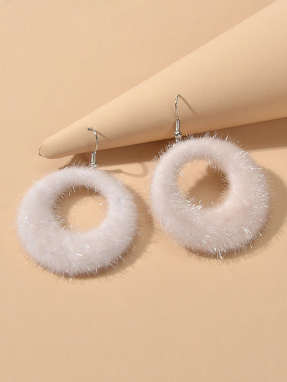 Unique Designer White Circle Big Chunky Dangle Earrings for Women Party Holiday - UrbanNest Co