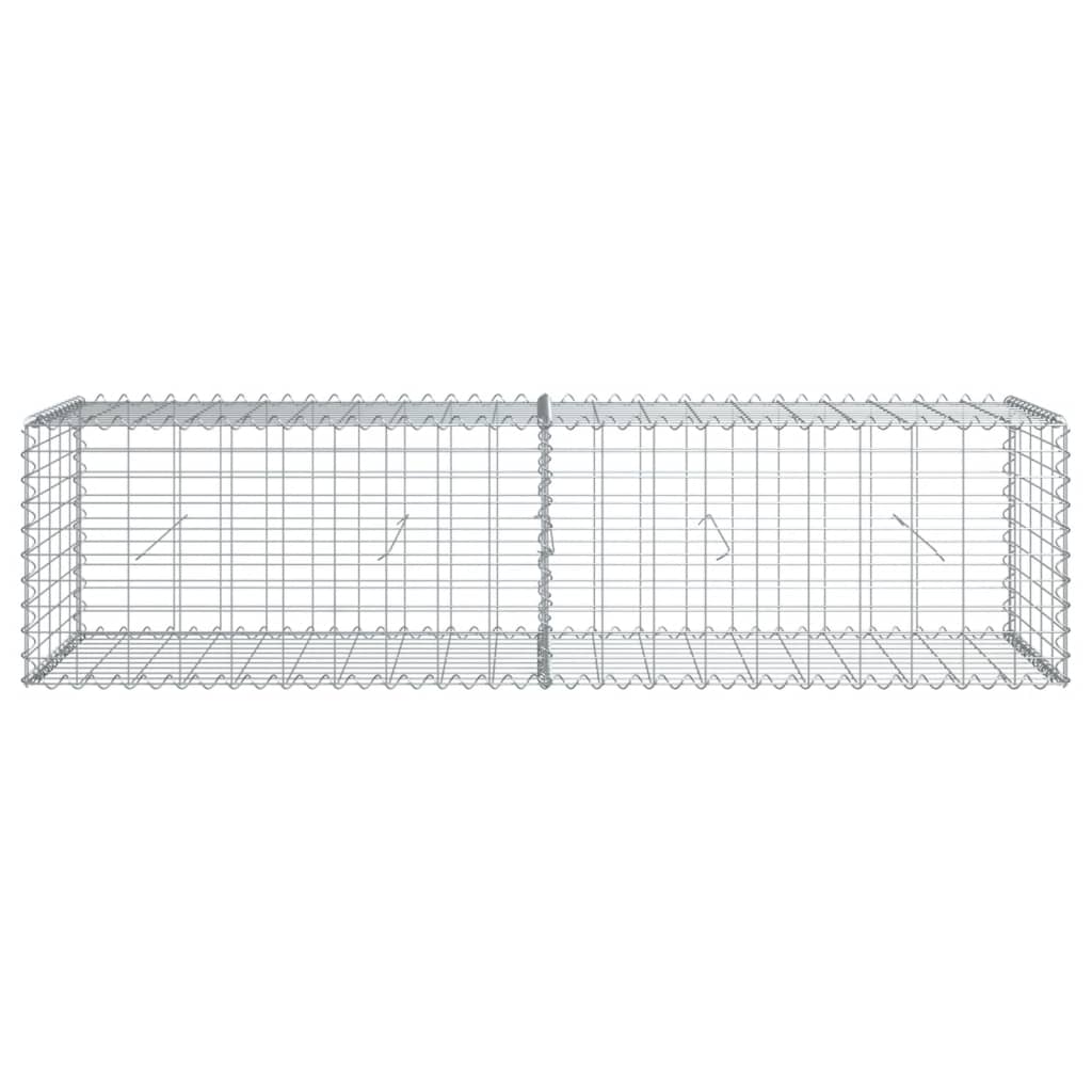 NNEVL Gabion Basket with Cover 200x50x50 cm Galvanised Iron - UrbanNest Co