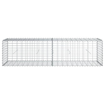 NNEVL Gabion Basket with Cover 200x50x50 cm Galvanised Iron - UrbanNest Co