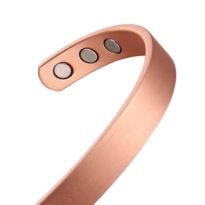 Pure Copper Magnetic Therapy Bracelet - Plain Brushed Design - UrbanNest Co