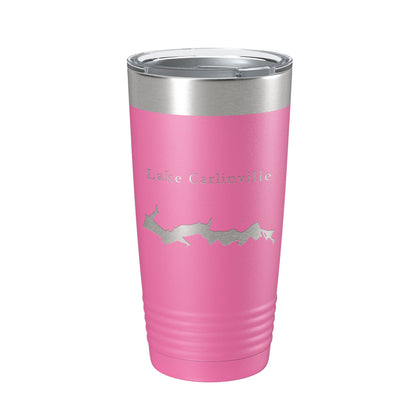 Lake Carlinville Map Tumbler Travel Mug Insulated Laser Engraved Coffee Cup Illinois 20 oz - UrbanNest Co